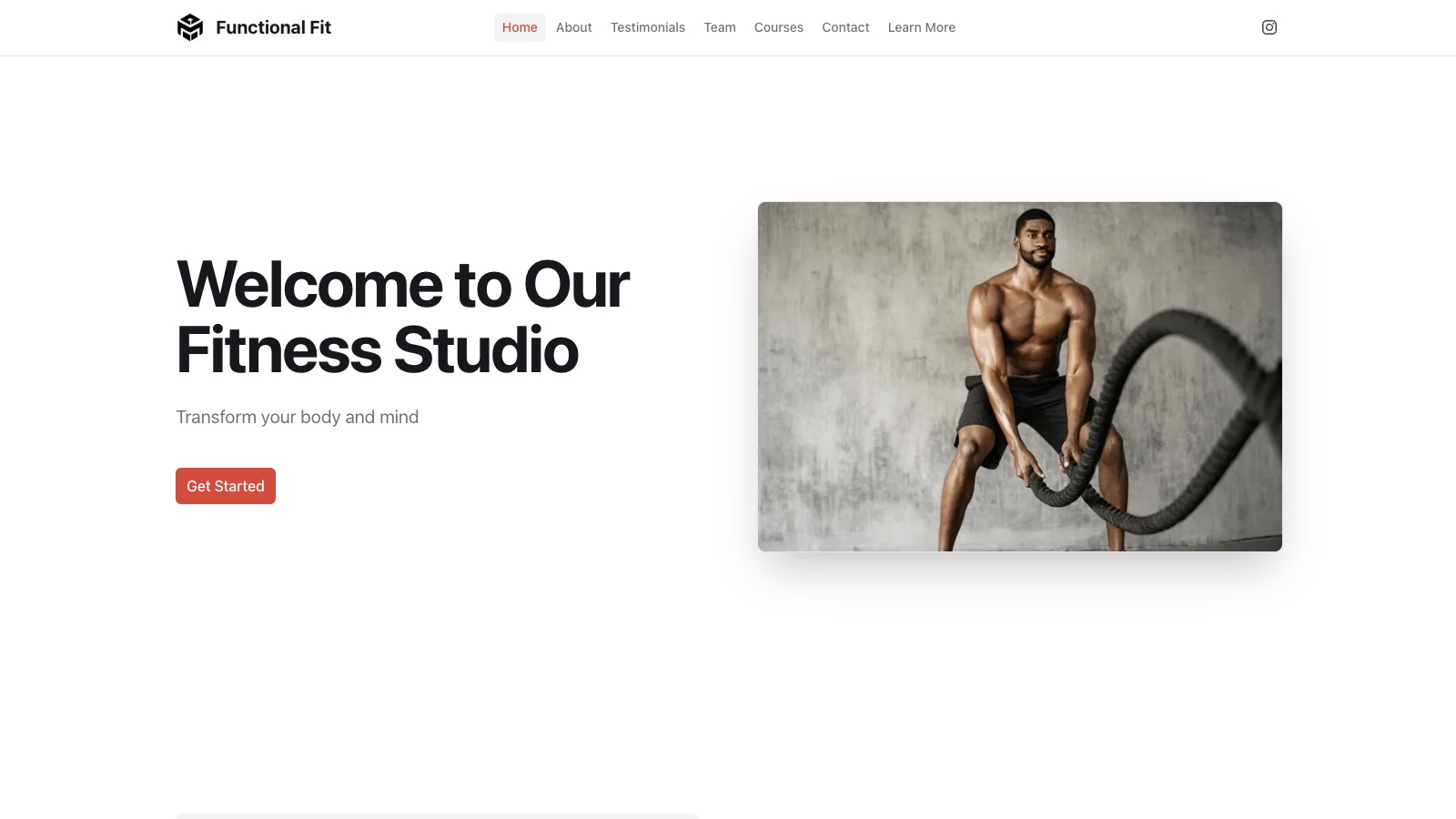 Fitness website preview